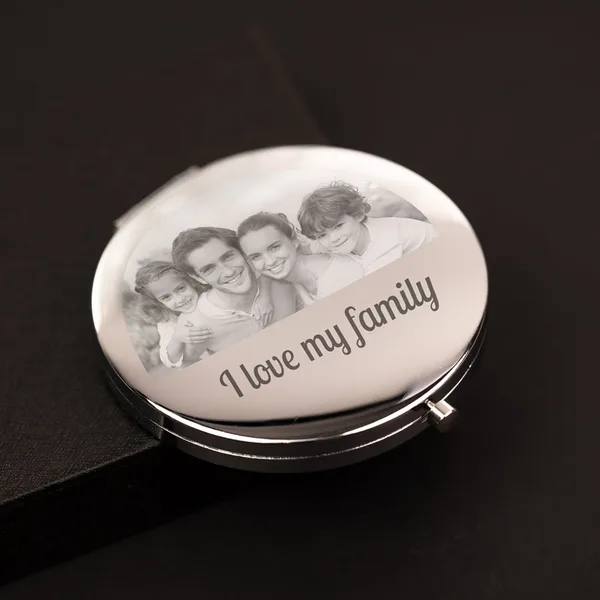 Miroir de poche personnalisé silver