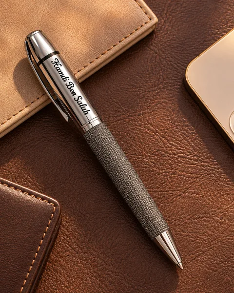 Stylo Luxe Personnalisé Silver – Stylo Gravé avec Prénom | Tunisie