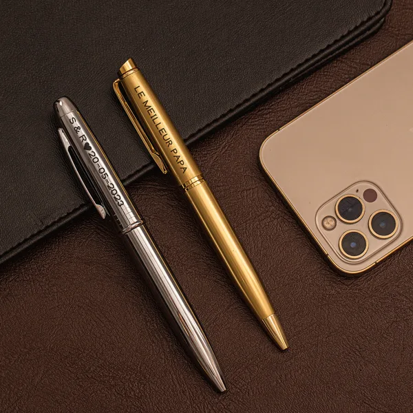 Coffret de 2 Stylos de Luxe Personnalisés en Métal – Cadeau Professionnel en Tunisie