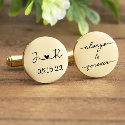 Bouton manchette personnalisé gold