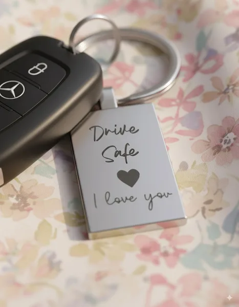 Porte-Clés Personnalisé Gravé - Cadeau Voiture