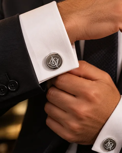 Boutons de Manchette de Luxe Personnalisés avec Initiales – Cadeau Homme en Tunisie