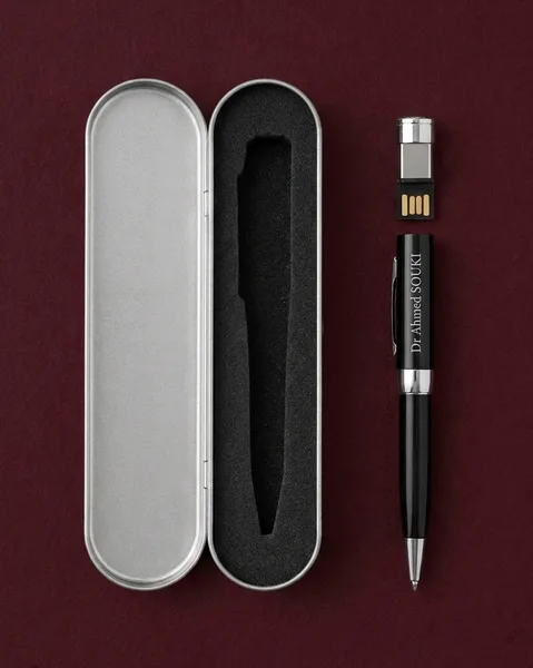 Stylo de Luxe Personnalisé avec Clé USB 16 Go et Coffret Métallique