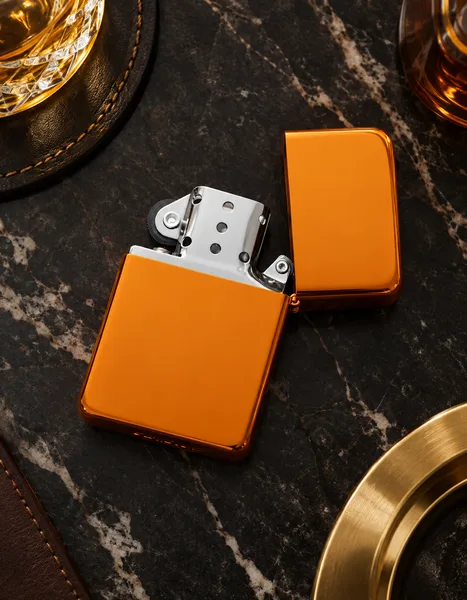 Briquet Personnalisé Orange Premium – Gravure Prénom & Initiales