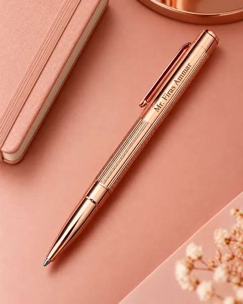 Stylo Luxe Rose Gold Personnalisé avec Gravure