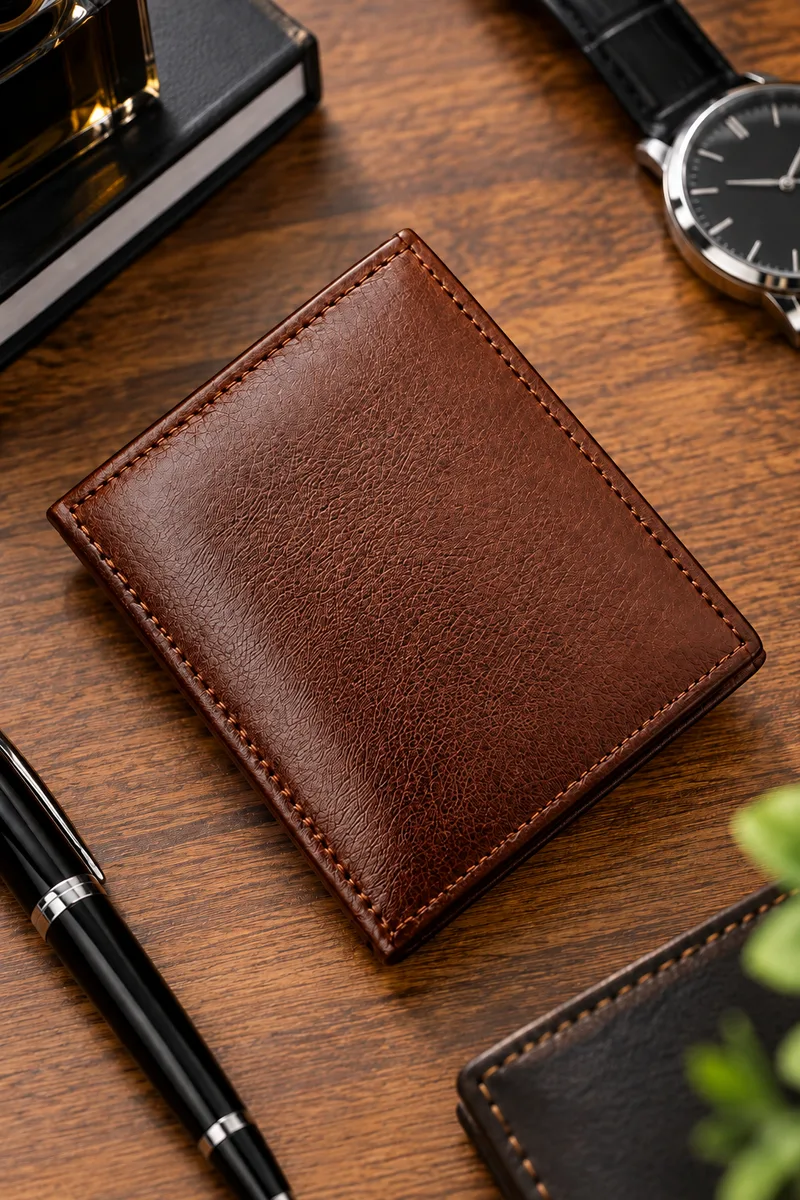Portefeuille Homme Marron Personnalisé – Gravure Laser