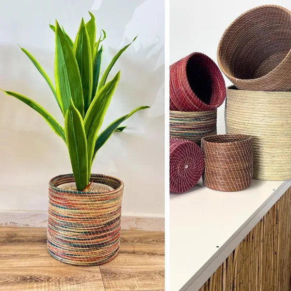 Cache-pot & Panier de rangement en Halfa – Jad