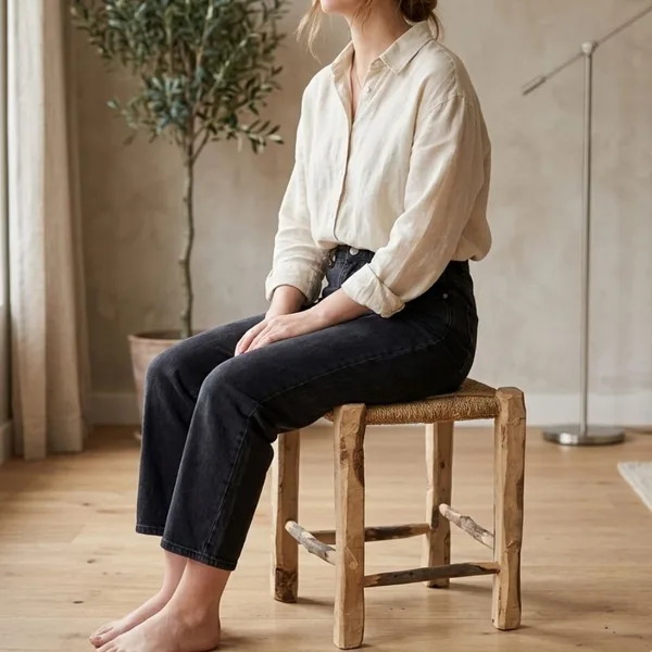 Tabouret artisanal – Japandi