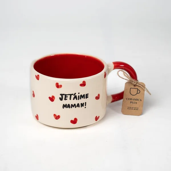 Mug Blanc Rouge – Je t’aime maman!