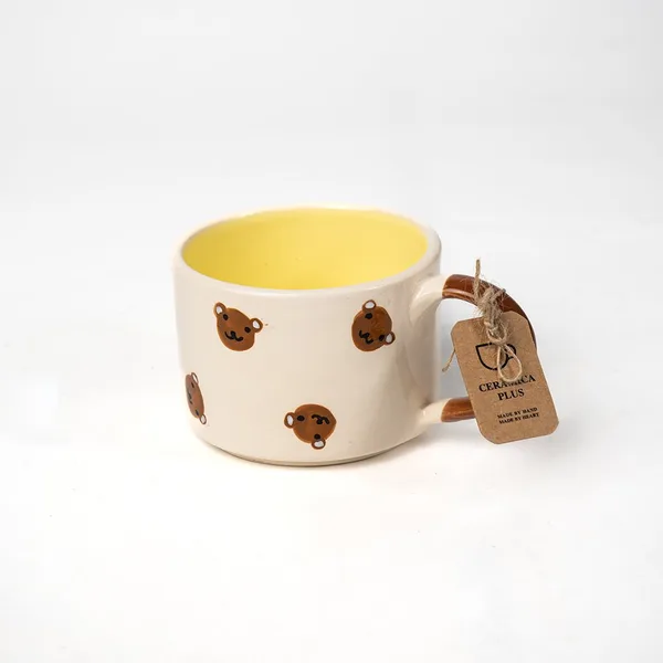 Mug Bear – Blanc & Jaune