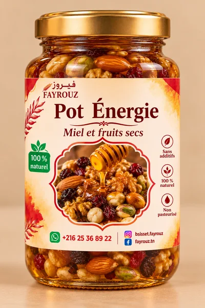 Pot énergie miel et fruits secs